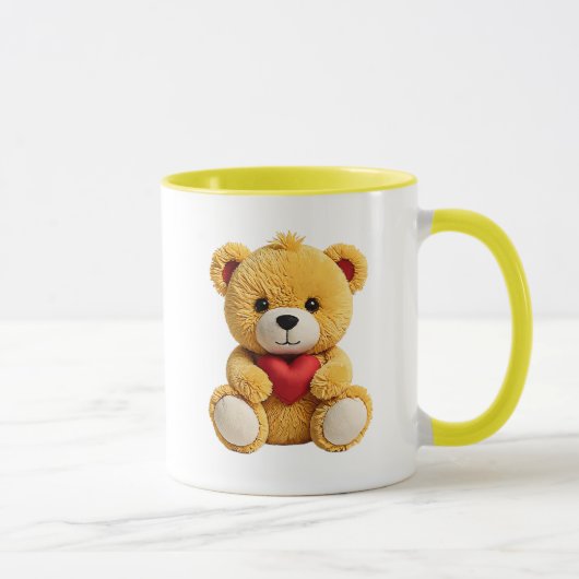 Teddybär, ein echtes kleines Herz. Tasse (Rechts)