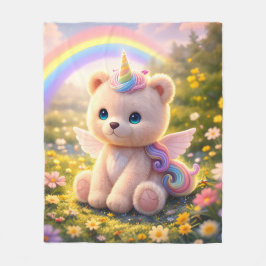 Teddybär-Einhorn-Luxusdecke Fleecedecke