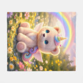 Teddybär-Einhorn-Luxusdecke Fleecedecke (Vorderseite (Horizontal))