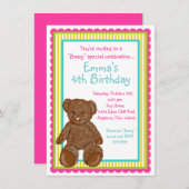 Teddybär-Einladungen Einladung (Vorne/Hinten)