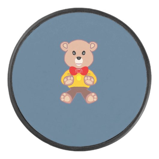 Teddybär eishockey puck (Vorderseite)