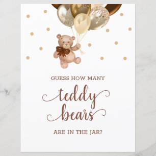 Teddybär errate wie viele Süßigkeiten Schild Baby