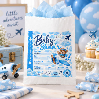 Teddybär-Flugzeug-Bordkarte-Junge-Baby-Party Geschenktütchen