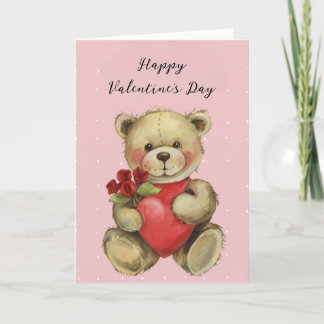 Teddybär Frohes Valentinstags-Grüße Karte