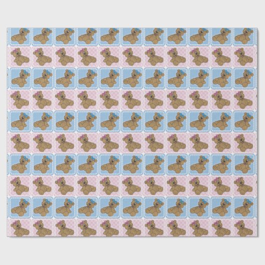 Teddybär für Jungen oder Mädchen Geschenkpapier (Flach)