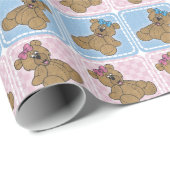 Teddybär für Jungen oder Mädchen Geschenkpapier (Rolleneckpunkt)