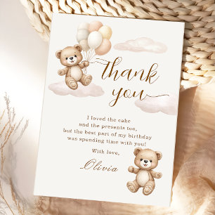 Teddybär Geburtstag Dankeskarte