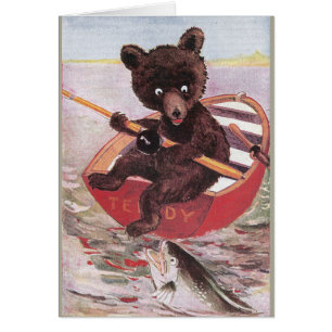 Teddybär geht zu fischen