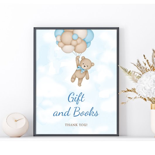 Teddybär-Geschenk- und Bücherposter Poster
