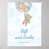 Teddybär-Geschenk- und Bücherposter Poster (Vorne)