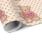 Teddybär Geschenkpapier (Rolleneckpunkt)