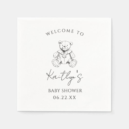 Teddybär geschlechtsneutrale Papiertücher Serviette (Vorderseite)