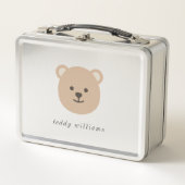 Teddybär Gesicht Metall Brotdose (Vorderseite)