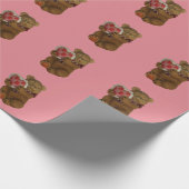 Teddybär gibt ein Herz Geschenkpapier (Ecke)