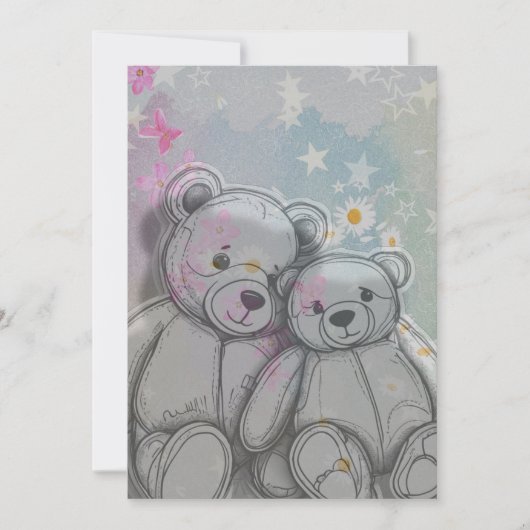 Teddybär Glück Einladung (Vorderseite)