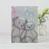 Teddybär Glück Einladung (Stehend Vorderseite)