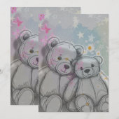 Teddybär Glück Einladung (Vorne/Hinten)