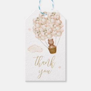 Teddybär Goldene Ballons Gold Schrift Danke Geschenkanhänger