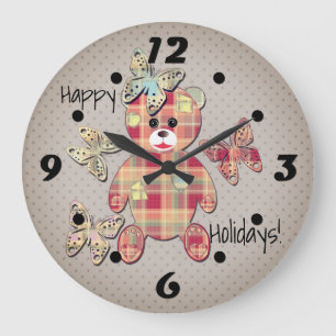 Teddybär Große Wanduhr