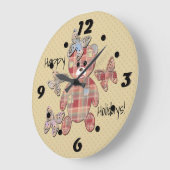 Teddybär Große Wanduhr (Winkel)