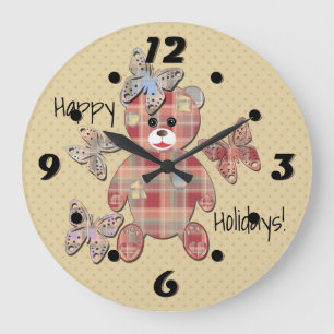 Teddybär Große Wanduhr