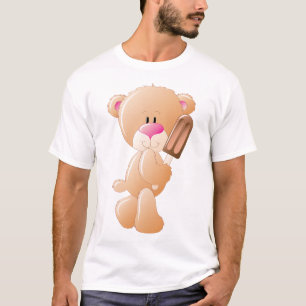 Teddybär hält Schokoladeneis am Stiel T-Shirt