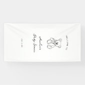 Teddybär handgezeichnete Babyparty Banner (Horizontal)