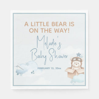 Teddybär Heißluftballon Serviette