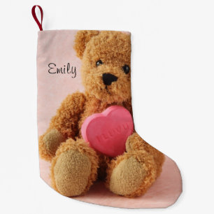 Teddybär I luv u Kleiner Weihnachtsstrumpf