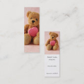 Teddybär I luv u Lesezeichen-Geschäftskarte Mini Visitenkarte (Vorne/Hinten)