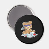 Teddybär im Flugzeug Magnet (Vorderseite/Rückseite)
