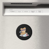 Teddybär im Flugzeug Magnet (In Situ (Geschirrspüler))