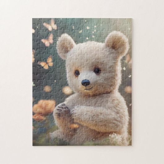 Teddybär im Garten Puzzle (Vertikal)
