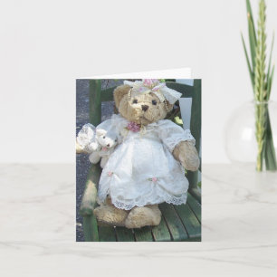 Teddybär im Kleid mit Puppen-Hundestuhl Notecards Karte