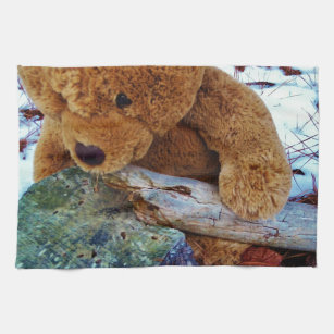 Teddybär im Schnee Handtuch