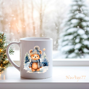 Teddybär im Wald, personalisiert Kaffeetasse