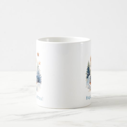 Teddybär im Wald, personalisiert Kaffeetasse (Mittel)