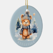 Teddybär im Wald, personalisiert Keramik Ornament (Rechts)