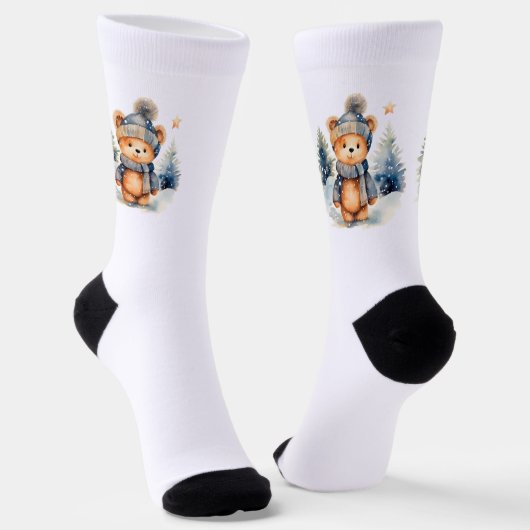 Teddybär im Wald Socken (Gewinkelt)