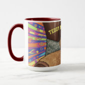 Teddybär in einem Sessel, der Becher Tasse (Links)