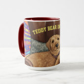 Teddybär in einem Sessel, der Becher Tasse (Vorderseite Links)