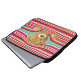 Teddybär in Streifen Laptopschutzhülle (Vorne Knopf)