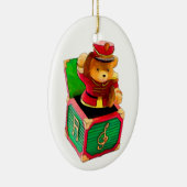 Teddybär Jack in the Box Keramikornament (Rechts)