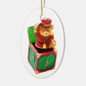 Teddybär Jack in the Box Keramikornament (Links)