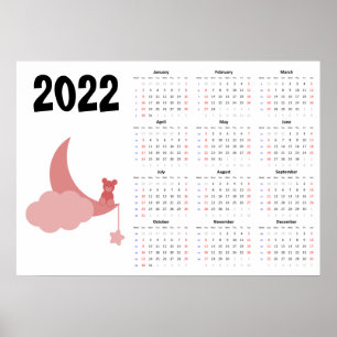 Teddybär Kalender 2022 Poster – Sonntag beginnt