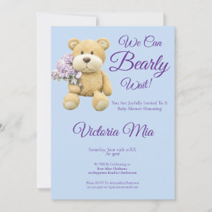 Teddybär kann kaum warten Baby Shower Einladung