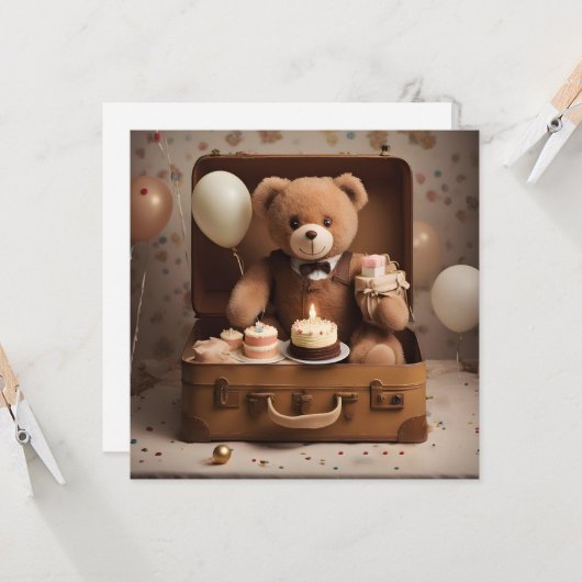 Teddybär Karte (Vorderseite/Rückseite Beispiel)