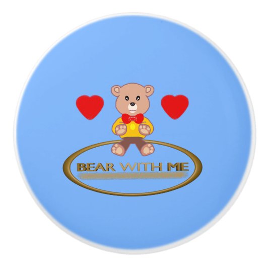 Teddybär keramikknauf (Vorderseite)