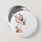 Teddybär-Krankenschwester-Button Button (Vorne & Hinten)