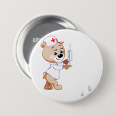 Teddybär-Krankenschwester-Knopf Button (Vorne & Hinten)
